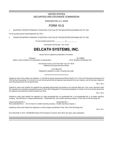 Thumbnail Delcath Systems 10-Q Quarterly Report FY2013 