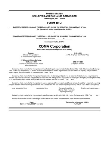 Thumbnail XOMA Royalty 10-Q Quarterly Report FY2013 
