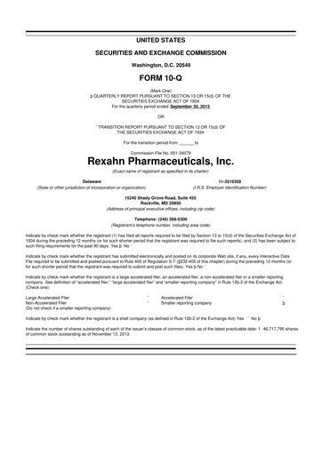 Thumbnail Opus Genetics 10-Q Quarterly Report FY2013 