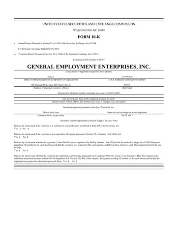 Miniature GEE Group 10-K Rapport annuel 2013