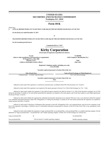 Thumbnail Kirby Corporation
 10-K Annual Report 2013