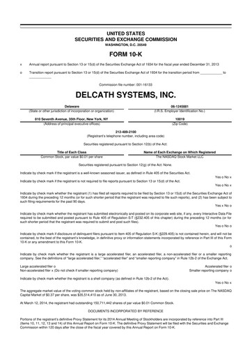 Thumbnail Delcath Systems 10-K Annual Report 2013