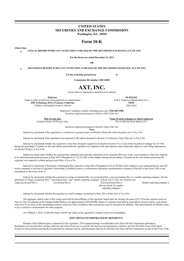 Thumbnail AXT Inc
 10-K Annual Report 2013