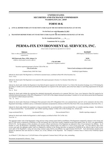 Thumbnail Perma-Fix Environmental Services 10-K Annual Report 2013