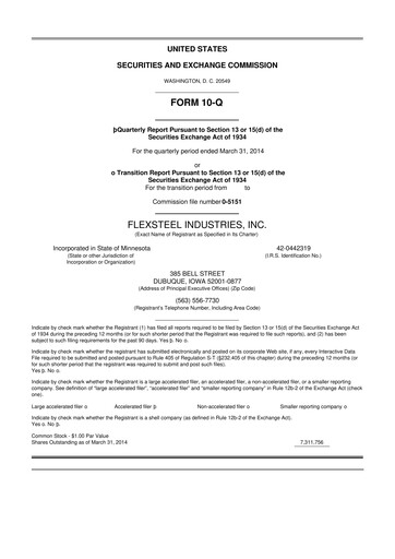 Thumbnail Flexsteel Industries 10-Q Quarterly Report FY 