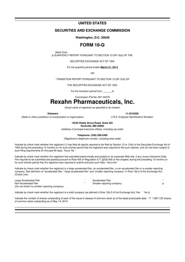 Thumbnail Opus Genetics 10-Q Quarterly Report FY2014 
