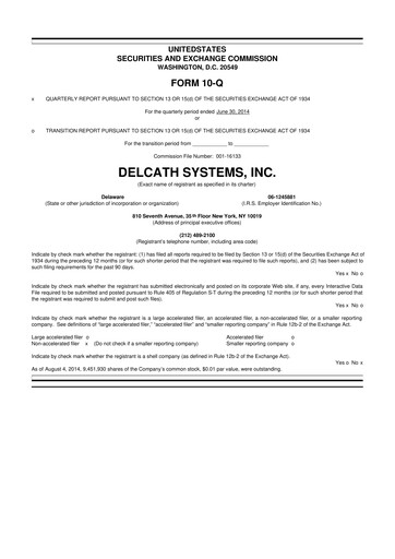 Thumbnail Delcath Systems 10-Q Quarterly Report FY2014 