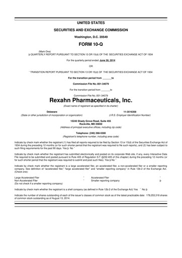 Thumbnail Opus Genetics 10-Q Quarterly Report FY2014 