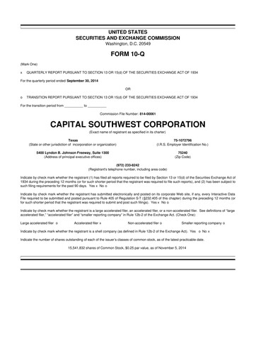 Vorschaubild Capital Southwest Corporation 10-Q Quartalsbericht  