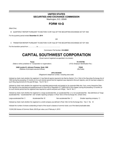 Vorschaubild Capital Southwest Corporation 10-Q Quartalsbericht  