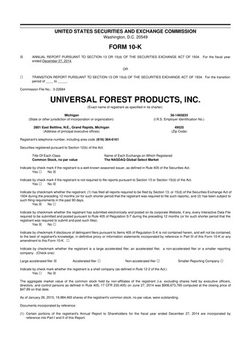 Thumbnail UFP Industries
 10-K Annual Report 2014