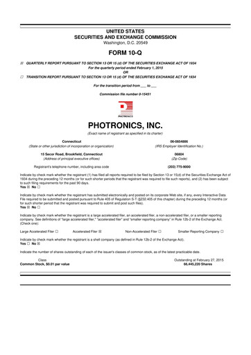 Thumbnail Photronics 10-Q Quarterly Report FY2015 