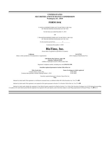 Vorschaubild Lineage Cell Therapeutics
 10-K Jahresbericht 2014