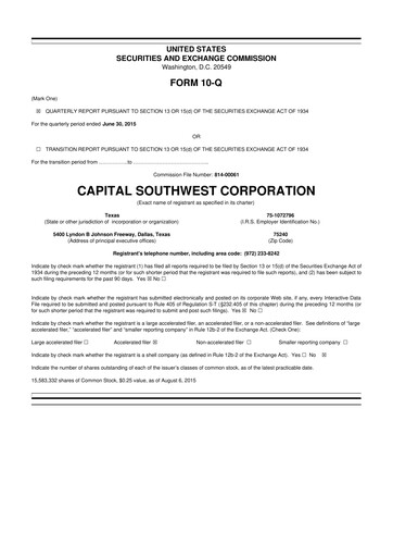 Vorschaubild Capital Southwest Corporation 10-Q Quartalsbericht  