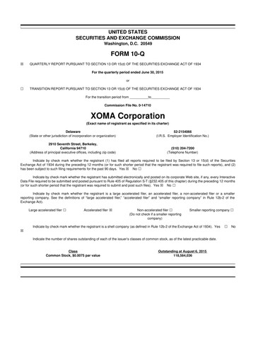 Thumbnail XOMA Royalty 10-Q Quarterly Report FY2015 