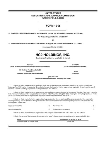 Thumbnail INNOVATE Corp. 10-Q Quarterly Report FY2015 