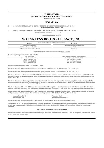 Thumbnail Walgreens Boots Alliance 10-K Annual Report 2015