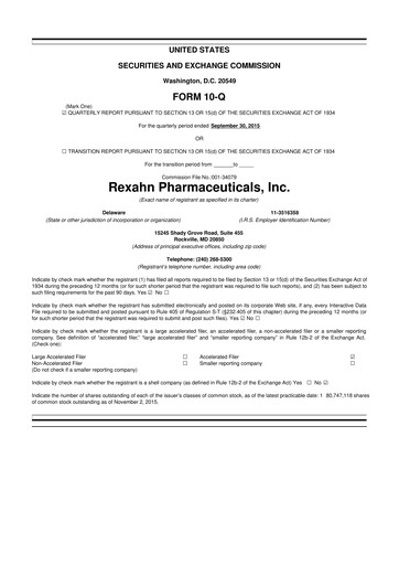 Thumbnail Opus Genetics 10-Q Quarterly Report FY2015 