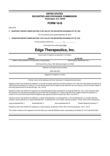 Miniature PDS Biotechnology
 10-Q Rapport trimestriel 2015 
