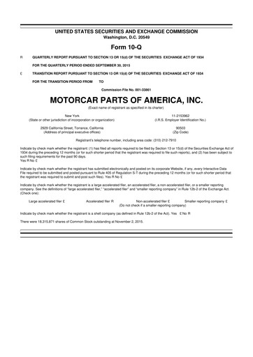 Thumbnail Motorcar Parts of America 10-Q Quarterly Report FY2016 