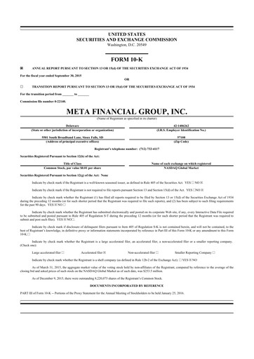 Thumbnail Pathward Financial
 10-K Annual Report 2015