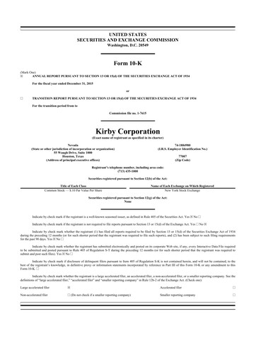 Thumbnail Kirby Corporation
 10-K Annual Report 2015