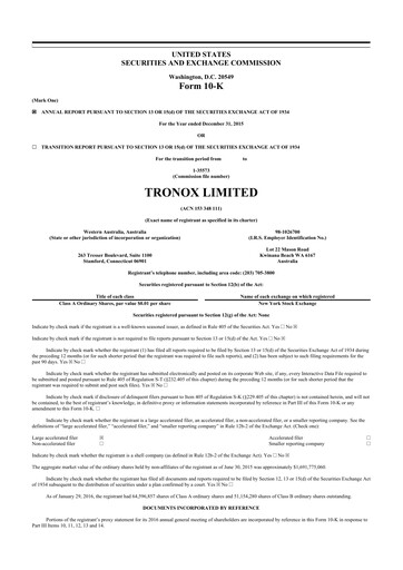 Thumbnail Tronox 10-K Annual Report 2015