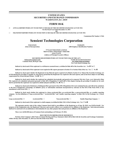 Vorschaubild Sensient Technologies
 10-K Jahresbericht 2015