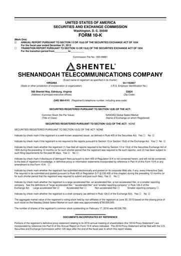 Thumbnail Shentel 10-K Annual Report 2015