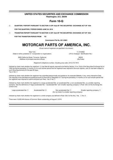 Thumbnail Motorcar Parts of America 10-Q Quarterly Report FY2017 