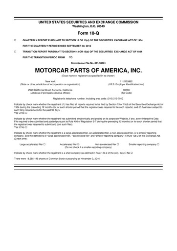 Thumbnail Motorcar Parts of America 10-Q Quarterly Report FY2017 