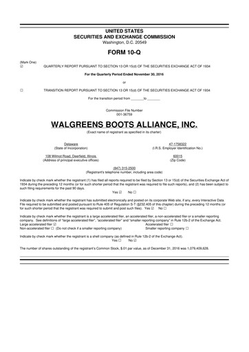 Thumbnail Walgreens Boots Alliance 10-Q Quarterly Report FY2017 