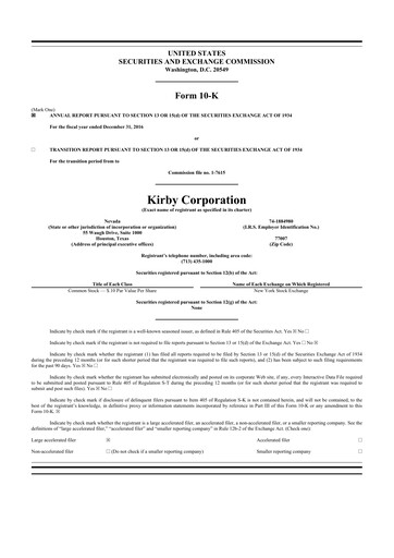 Thumbnail Kirby Corporation
 10-K Annual Report 2016