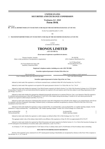 Thumbnail Tronox 10-K Annual Report 2016