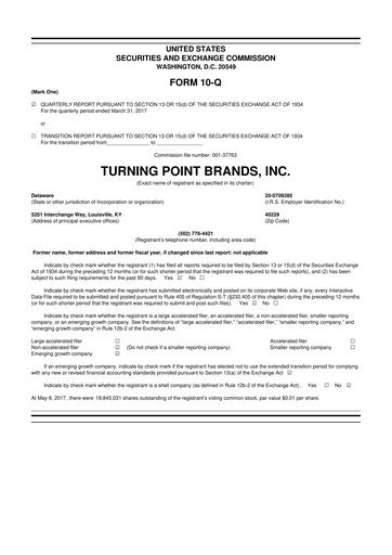 Thumbnail Turning Point Brands 10-Q Quarterly Report FY2017 