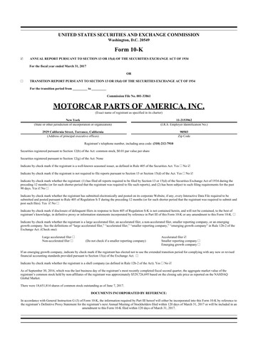 Thumbnail Motorcar Parts of America 10-K Annual Report 2017