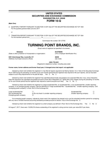 Thumbnail Turning Point Brands 10-Q Quarterly Report FY2017 