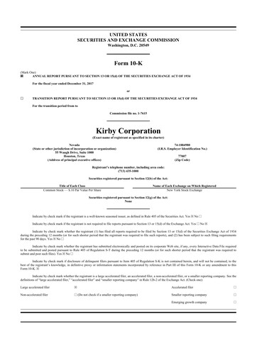 Thumbnail Kirby Corporation
 10-K Annual Report 2017