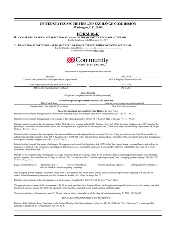 Thumbnail Community Financial System 10-K Annual Report 2017