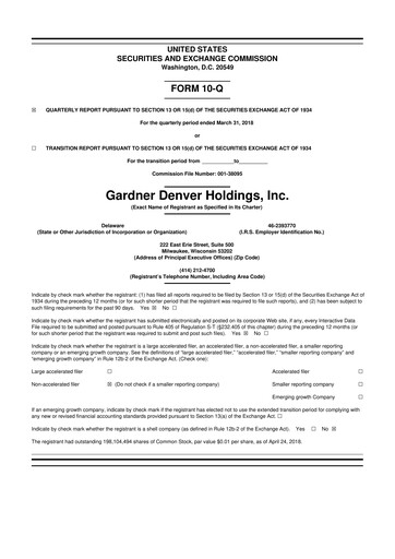 Vorschaubild Ingersoll Rand 10-Q Quartalsbericht 2018 