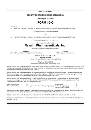Thumbnail Opus Genetics 10-Q Quarterly Report FY2018 