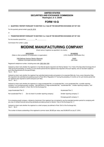 Thumbnail Modine Manufacturing
 10-Q Quarterly Report FY2019 