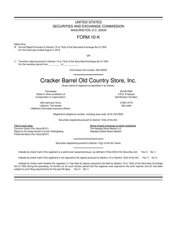 Vorschaubild Cracker Barrel 10-K Jahresbericht 