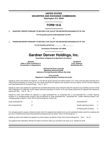 Vorschaubild Ingersoll Rand 10-Q Quartalsbericht 2018 