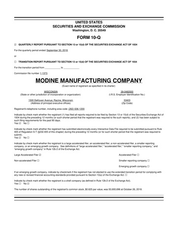 Thumbnail Modine Manufacturing
 10-Q Quarterly Report FY2019 