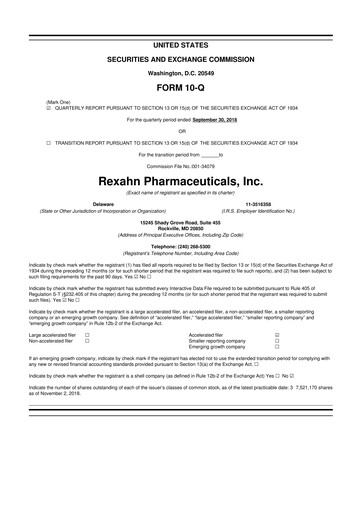 Thumbnail Opus Genetics 10-Q Quarterly Report FY2018 
