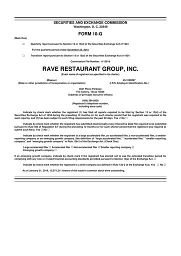 Thumbnail Rave Restaurant Group 10-Q Quarterly Report FY 