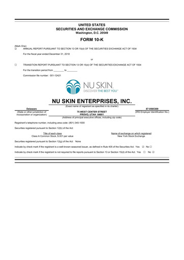 Thumbnail Nu Skin 10-K Annual Report 2018
