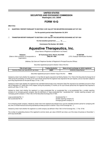 Thumbnail Aquestive Therapeutics
 10-Q Quarterly Report FY 