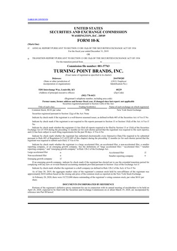 Thumbnail Turning Point Brands 10-K Annual Report 2019